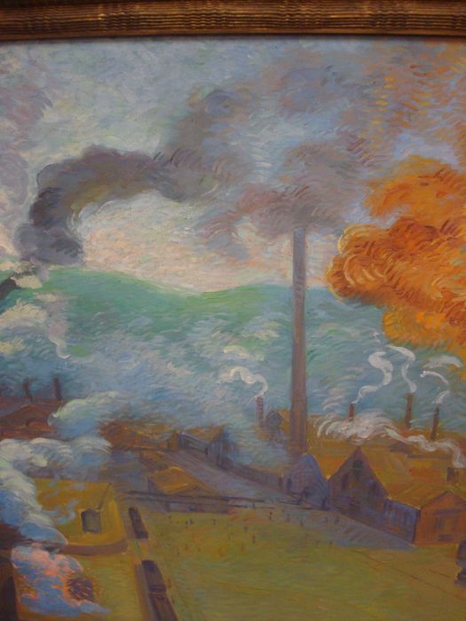 tableau d’une cour du Creusot, détail - © Ministère de la Culture (France), Direction Régionale des Affaires Culturelles de Bourgogne-Franche-Comté ; Académie François Bourdon – Tous droits réservés