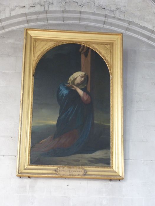 Tableau et son cadre : La Vierge au pied de la Croix