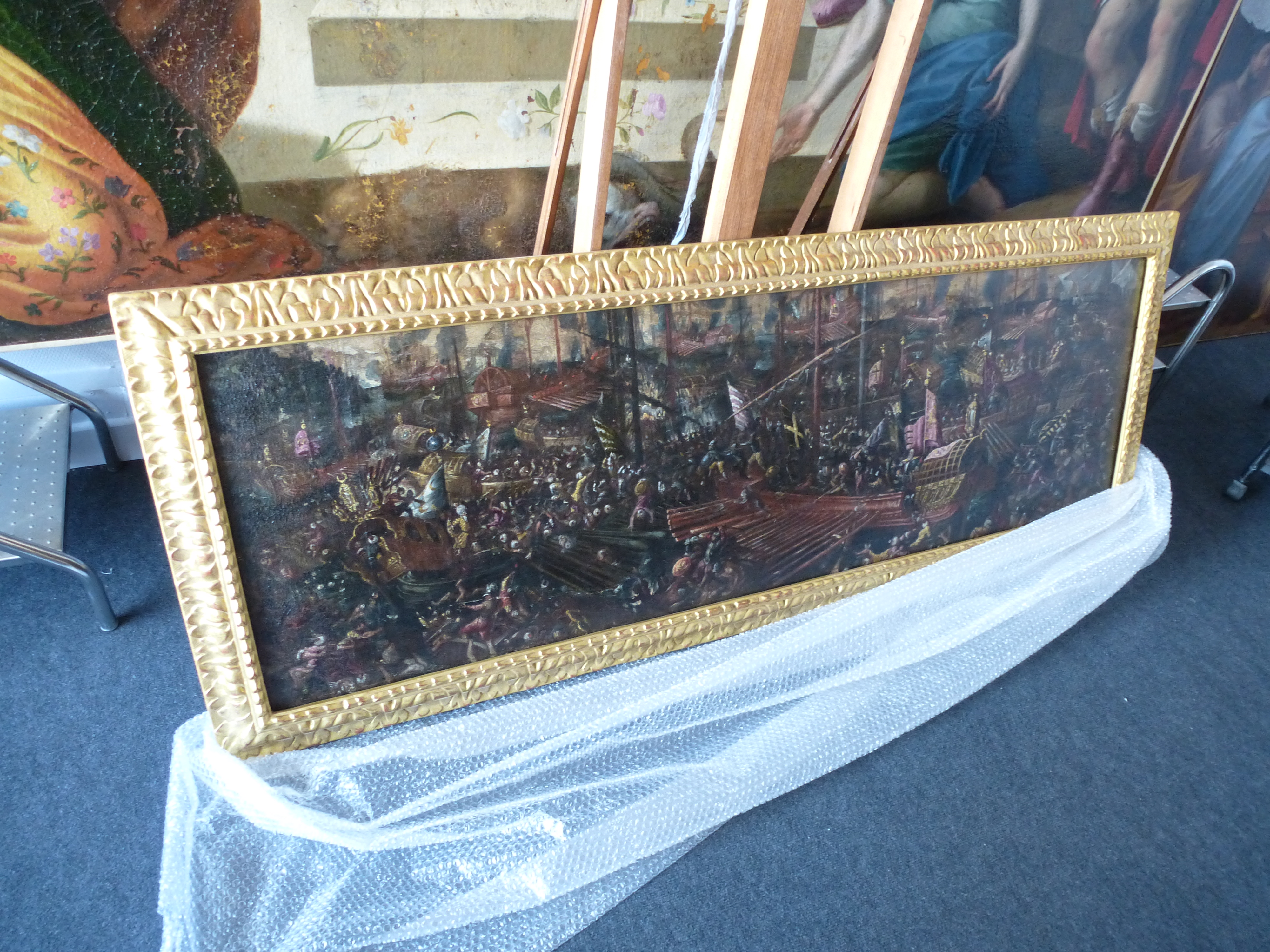 tableau et son cadre : Bataille de Lépante, vue générale