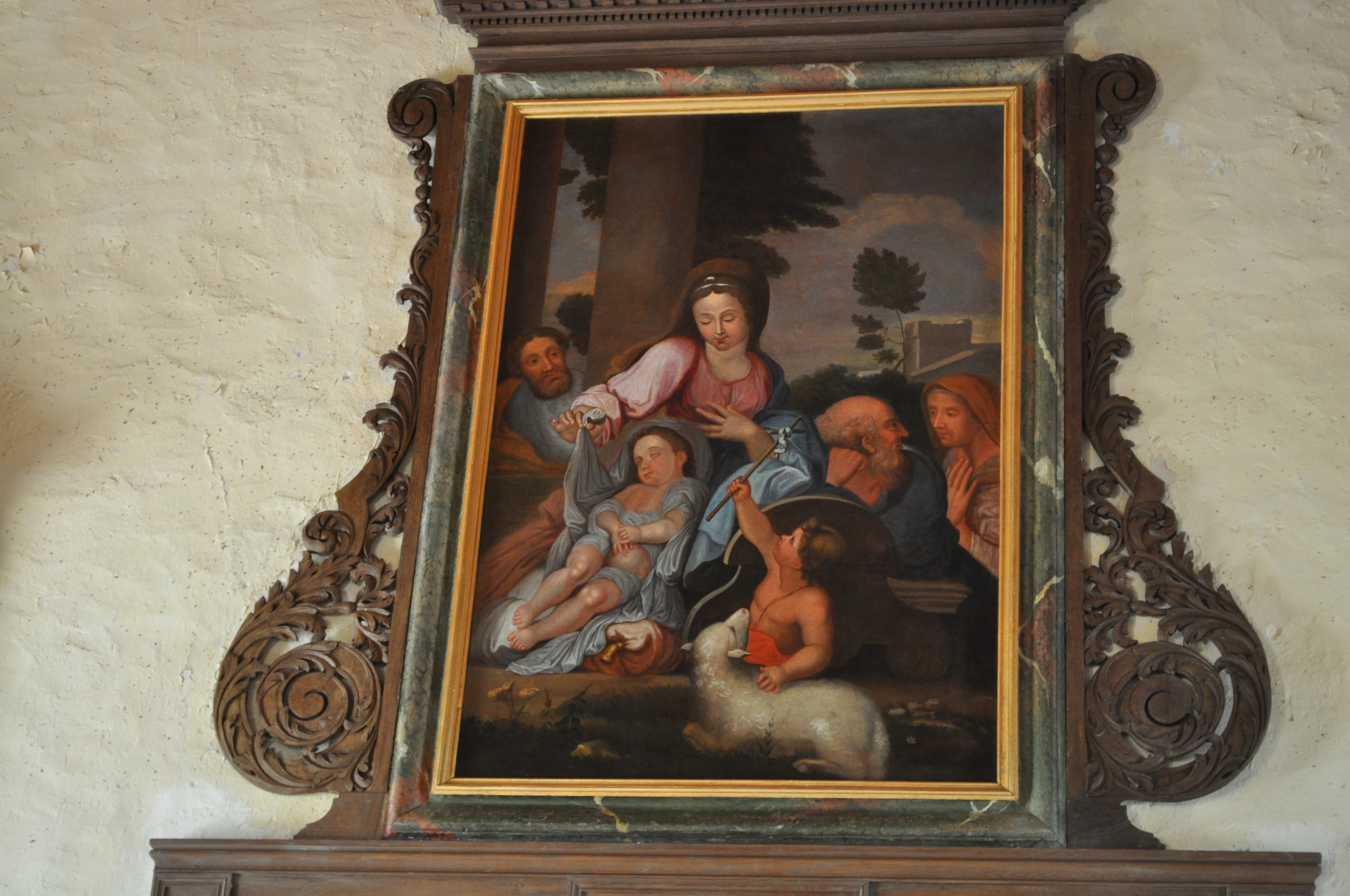 tableau : Sainte Famille, après restauration