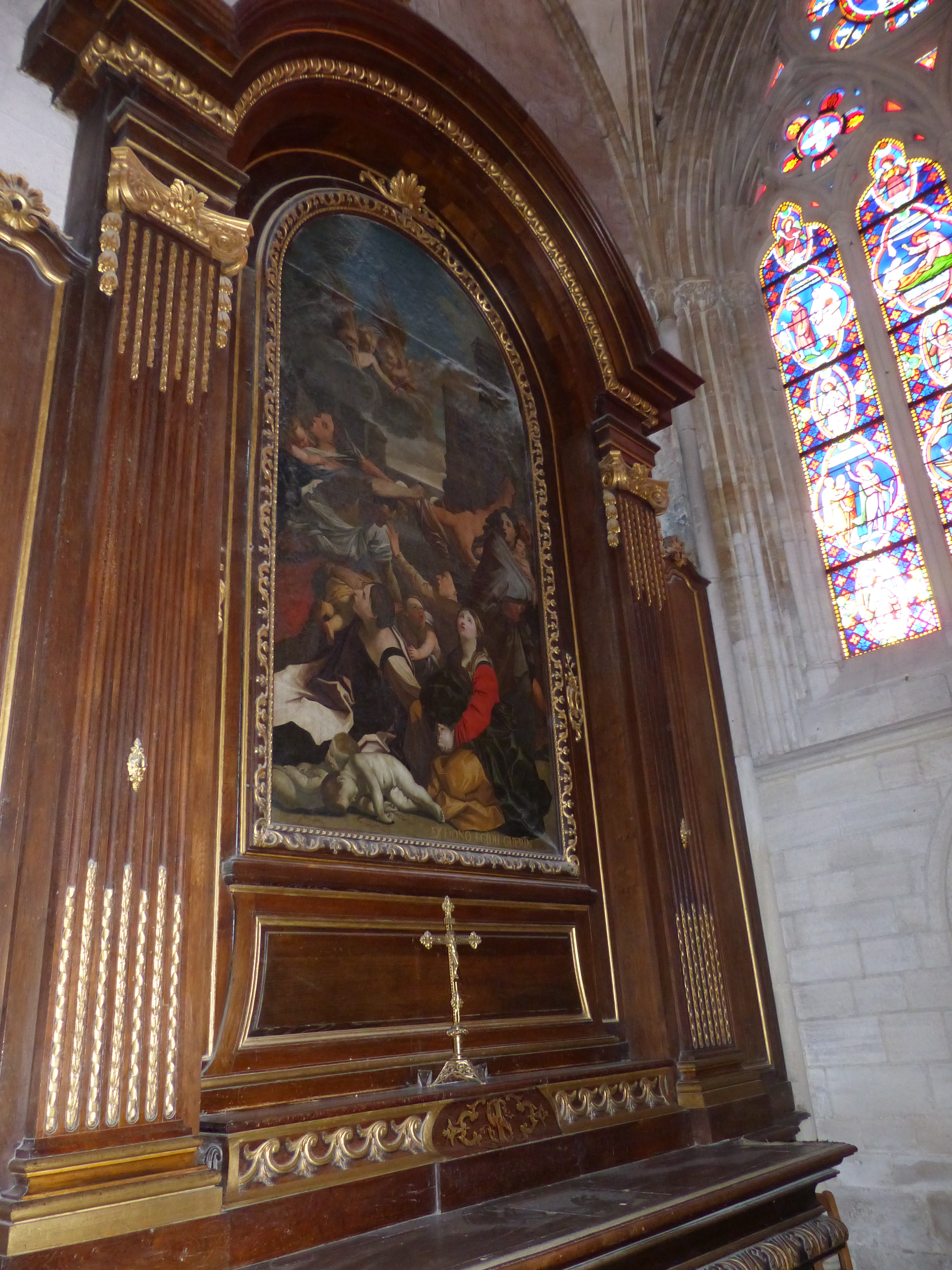 autel et tableau : Massacre des innocents (chapelle Saint-Martin des Fonts)