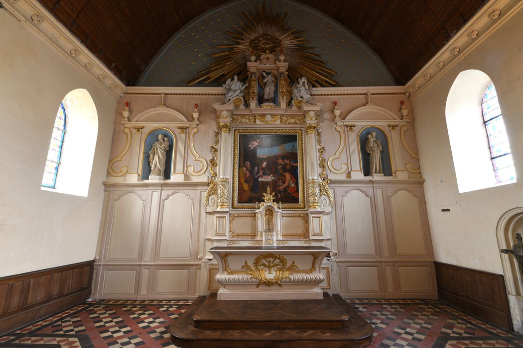 maître-autel, tabernacle, gradin, retable, tableau : Adoration des bergers (l’) - © Ministère de la Culture (France), Direction Régionale des Affaires Culturelles de Normandie – Tous droits réservés 