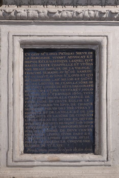 plaque funéraire de Louis Petitgas