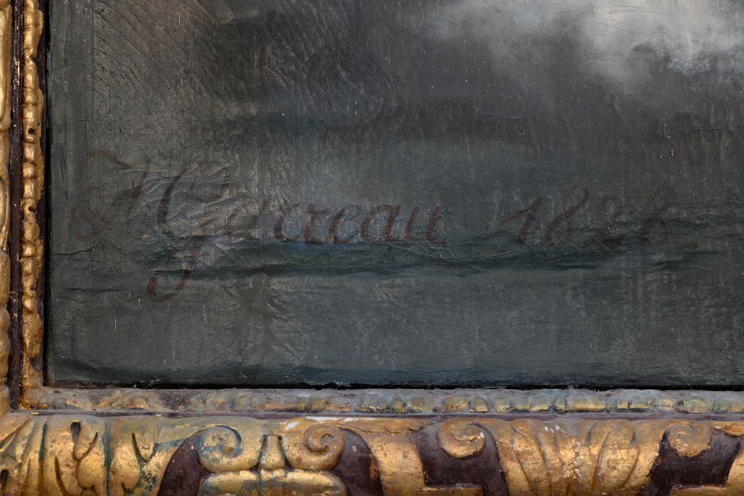tableau : Assomption de la Vierge, détail de la signature