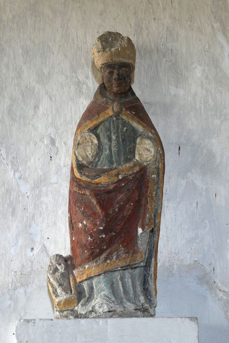 statue : Saint Evêque - © Ministère de la Culture (France), Direction Régionale des Affaires Culturelles de Normandie – Tous droits réservés 