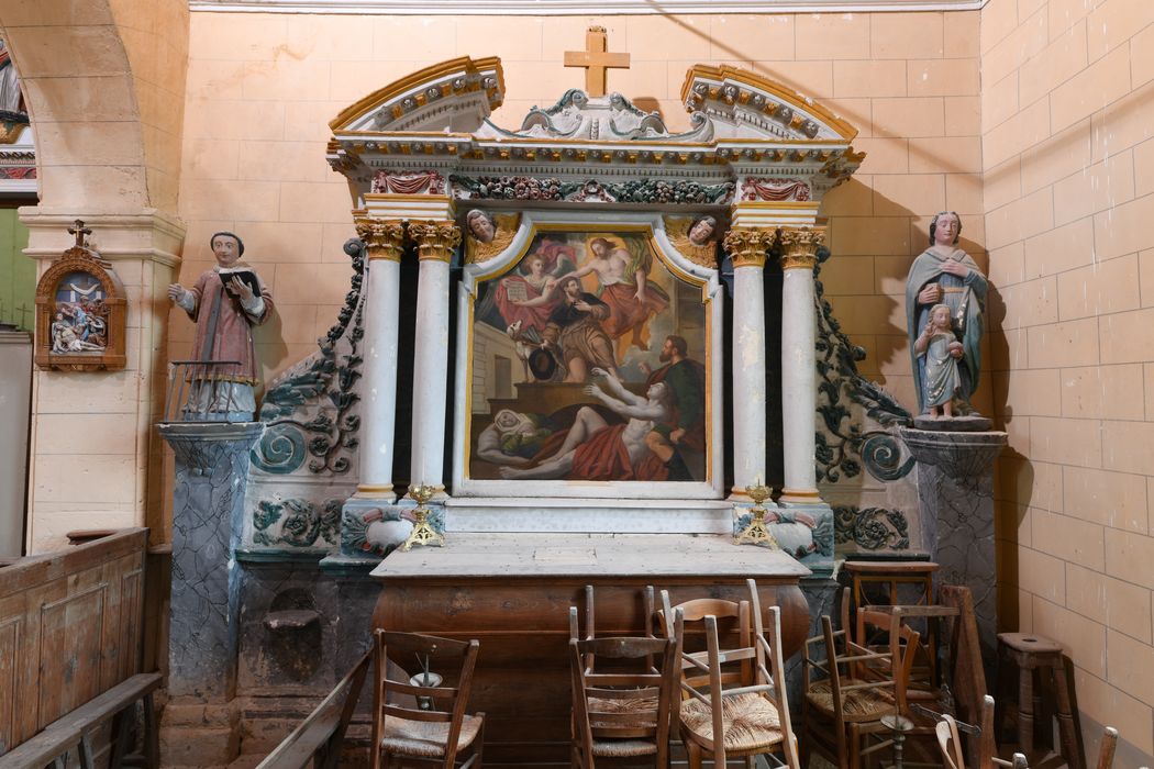 retable latéral, tableau : Saint Roch - © Ministère de la Culture (France), Direction Régionale des Affaires Culturelles de Normandie – Tous droits réservés 