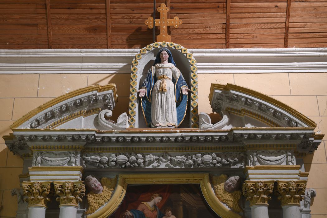 retable latéral nord, statue : Vierge