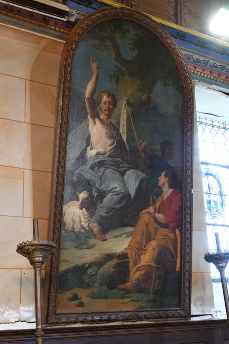 Tableau et son cadre : la Prédication de saint Jean-Baptiste