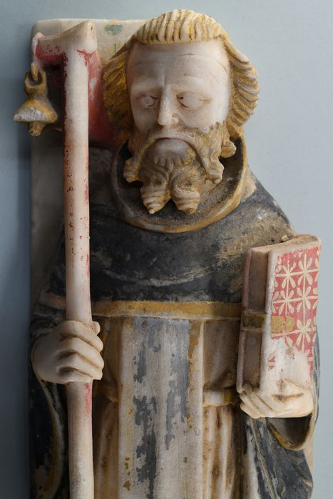 retable des vies de la Vierge et de saint Georges dit aussi retable du maître-autel, statuette : Saint Antoine, détail