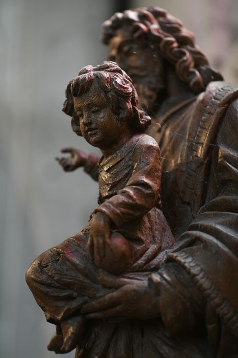 groupe sculpté : Saint Joseph et l'Enfant Jésus, détail