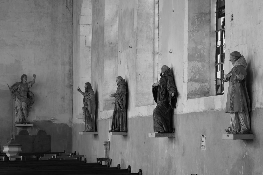 statues : Saint Laurent, statue : Saint Herluin (anciennement saint Clair), saint Maur, saint Michel - © Ministère de la Culture (France), Direction Régionale des Affaires Culturelles de Normandie – Tous droits réservés 
