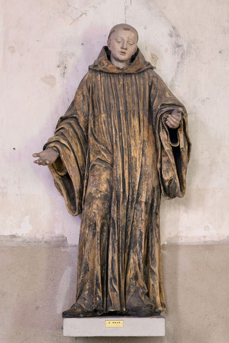 statue : Saint Herluin (anciennement saint Clair) - © Ministère de la Culture (France), Direction Régionale des Affaires Culturelles de Normandie – Tous droits réservés