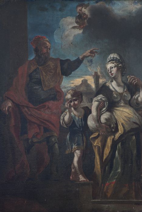 tableau : Abraham châsse Agar et Ismaël