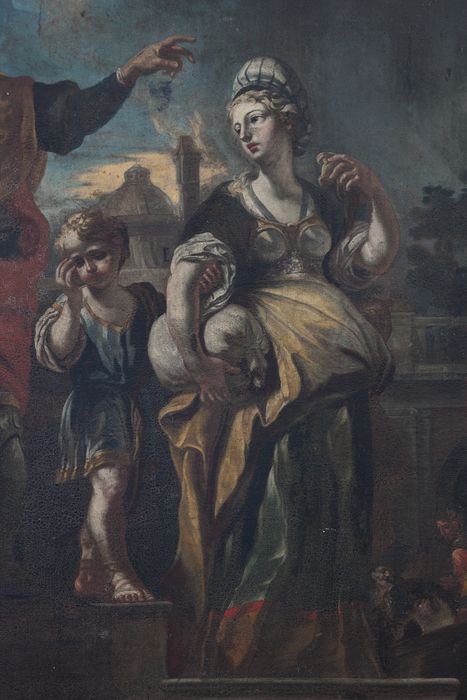 tableau : Abraham châsse Agar et Ismaël, vue partielle