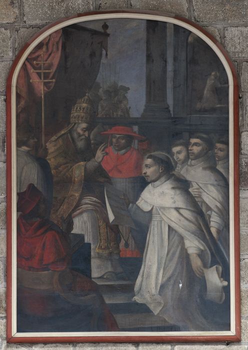 tableau : Le Pape Honorius II remettant à Saint Norbert la Bulle d'approbation de l'Ordre de Prémontré