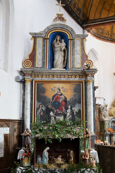 autel latérale nord, tableau : Remise du rosaire (la)