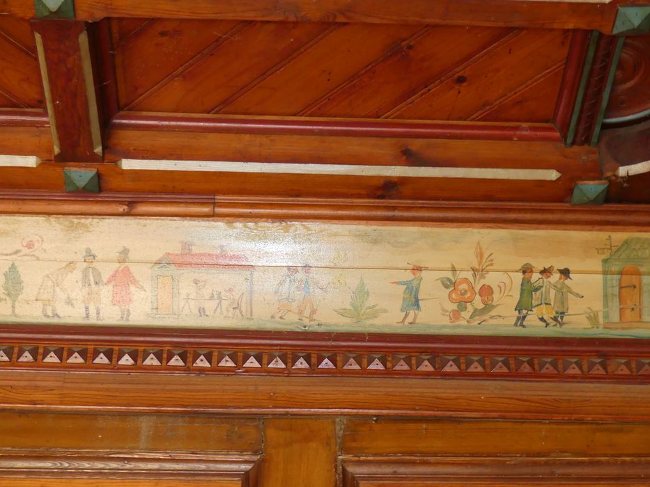 rez-de-chaussée, grande salle, détail de la frise