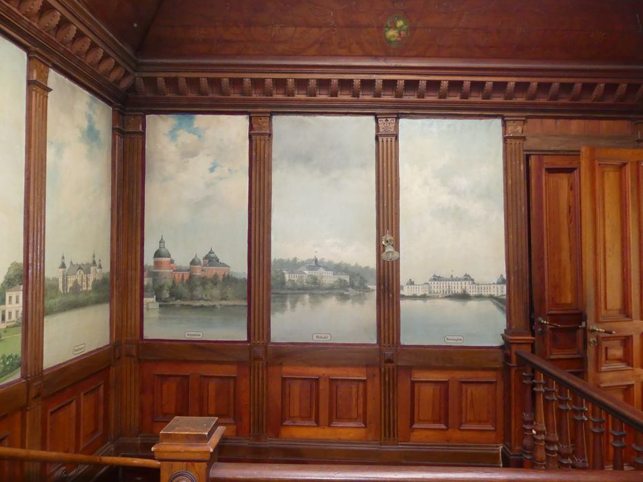 palier du 1er étage, vue partielle du décor peint