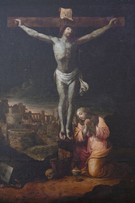 tableau : Christ en croix - © Ministère de la Culture (France), Direction Régionale des Affaires Culturelles de Normandie – Tous droits réservés 