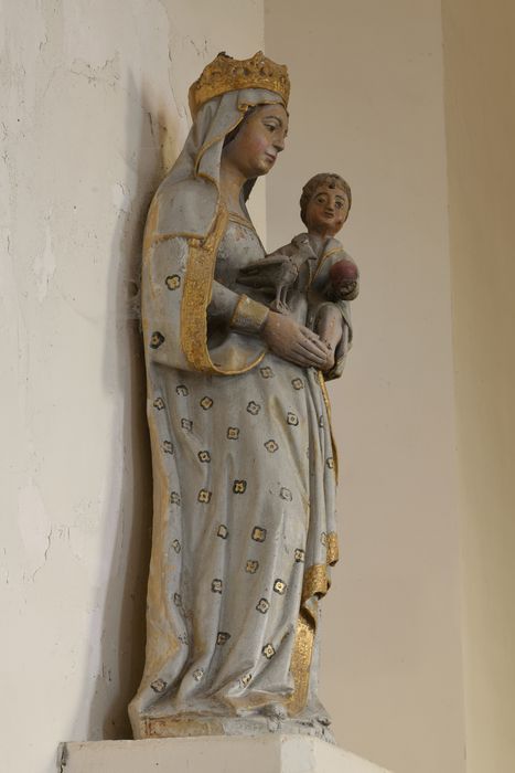 statue : Vierge à l'Enfant à l'oiseau