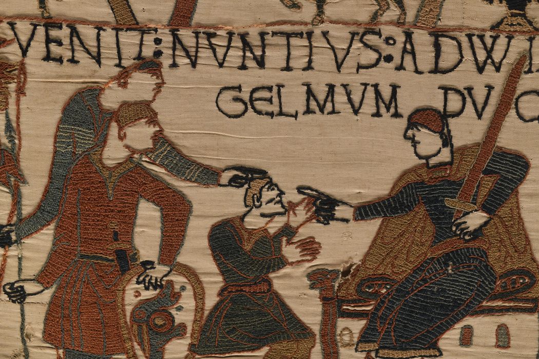 pièce murale (broderie), dite de la reine Mathilde connue sous le nom de Tapisserie de Bayeux, détail