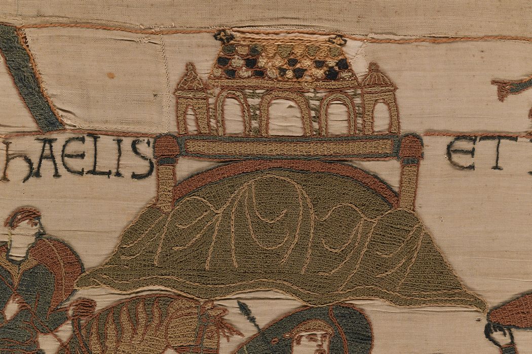 pièce murale (broderie), dite de la reine Mathilde connue sous le nom de Tapisserie de Bayeux, détail