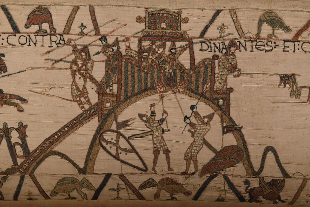 pièce murale (broderie), dite de la reine Mathilde connue sous le nom de Tapisserie de Bayeux, détail