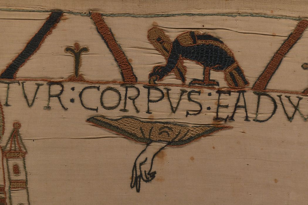 pièce murale (broderie), dite de la reine Mathilde connue sous le nom de Tapisserie de Bayeux, détail