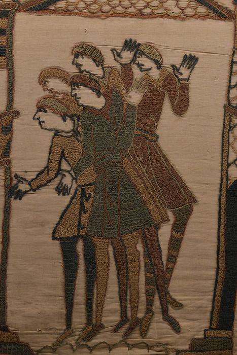 pièce murale (broderie), dite de la reine Mathilde connue sous le nom de Tapisserie de Bayeux, détail