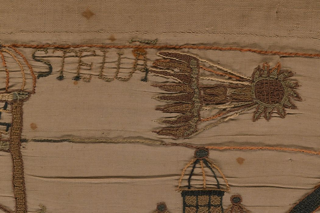 pièce murale (broderie), dite de la reine Mathilde connue sous le nom de Tapisserie de Bayeux, détail