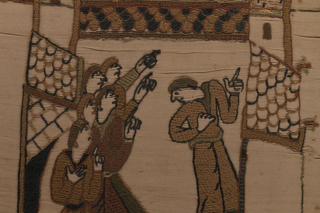 pièce murale (broderie), dite de la reine Mathilde connue sous le nom de Tapisserie de Bayeux, détail