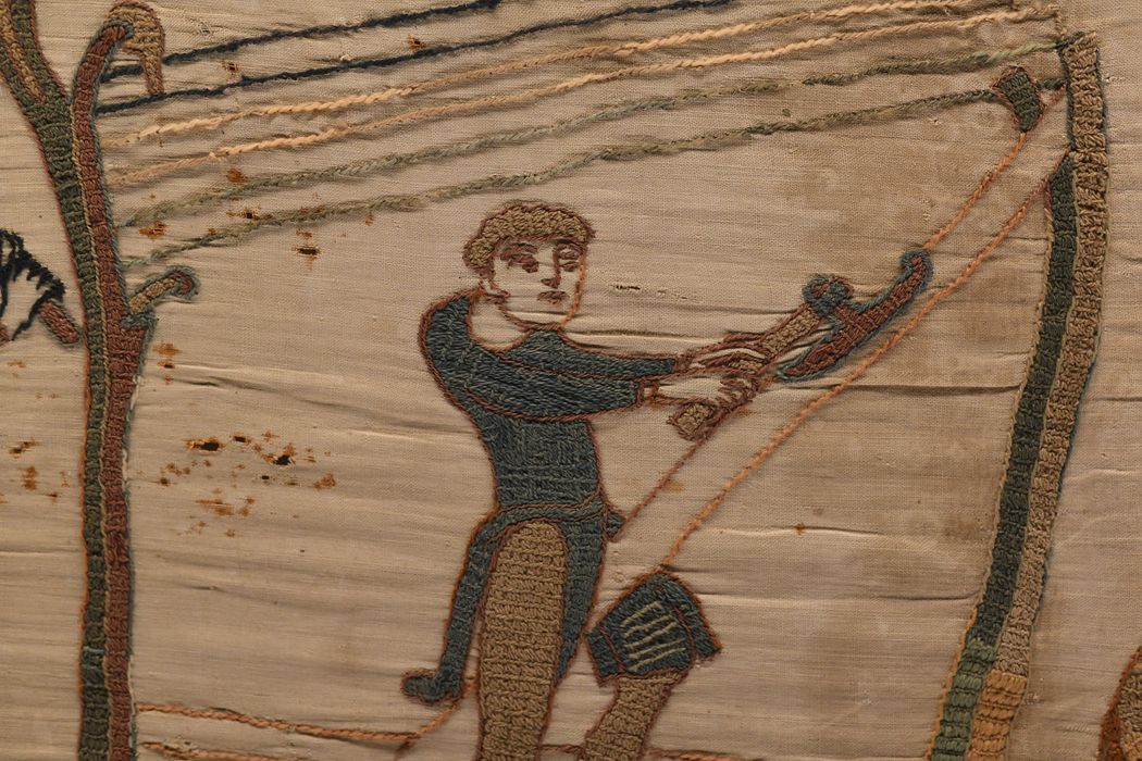 pièce murale (broderie), dite de la reine Mathilde connue sous le nom de Tapisserie de Bayeux, détail