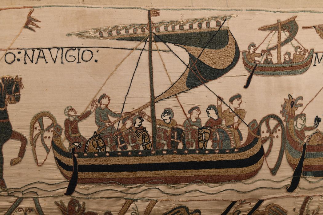 pièce murale (broderie), dite de la reine Mathilde connue sous le nom de Tapisserie de Bayeux, détail