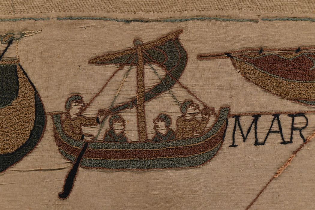 pièce murale (broderie), dite de la reine Mathilde connue sous le nom de Tapisserie de Bayeux, détail