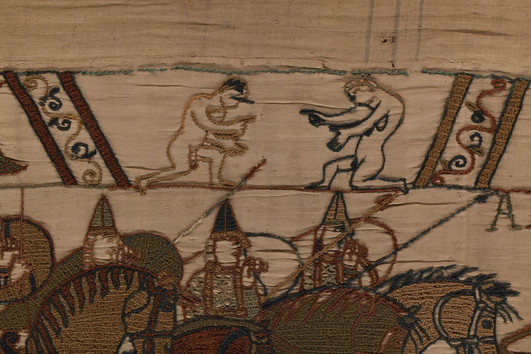 pièce murale (broderie), dite de la reine Mathilde connue sous le nom de Tapisserie de Bayeux, détail