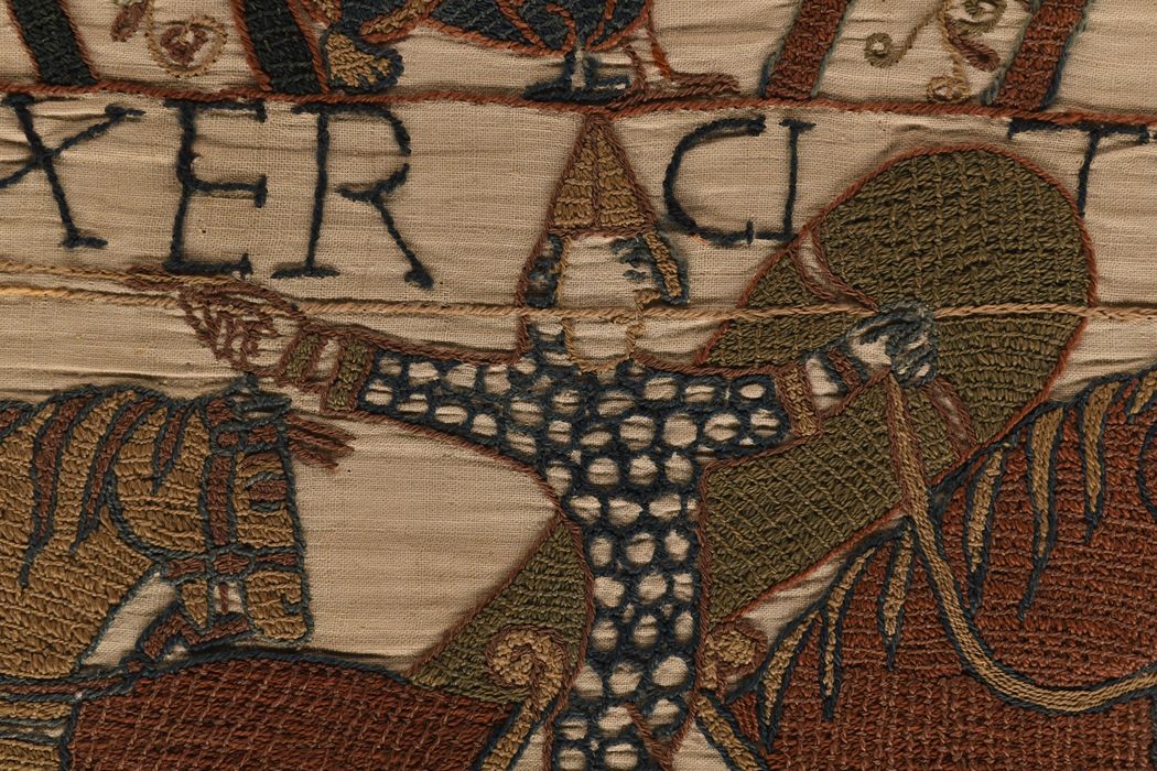 pièce murale (broderie), dite de la reine Mathilde connue sous le nom de Tapisserie de Bayeux, détail