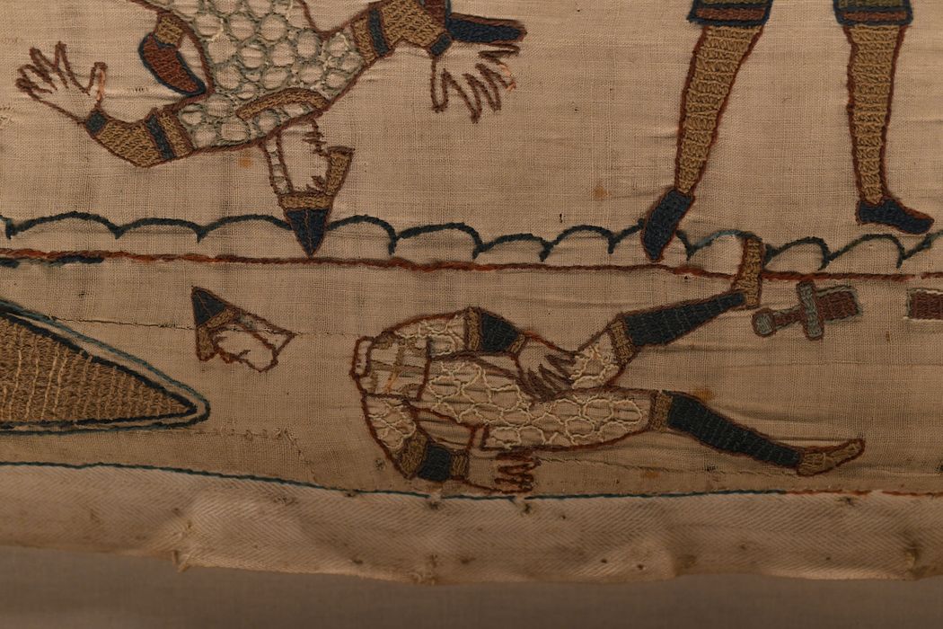 pièce murale (broderie), dite de la reine Mathilde connue sous le nom de Tapisserie de Bayeux, détail