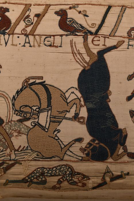 pièce murale (broderie), dite de la reine Mathilde connue sous le nom de Tapisserie de Bayeux, détail
