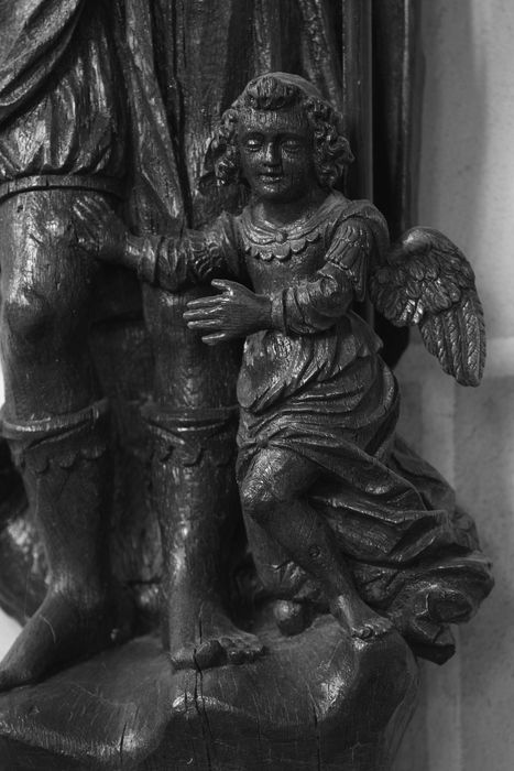 groupe sculpté : Saint Roch, détail