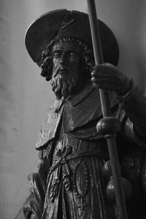 groupe sculpté : Saint Roch, détail
