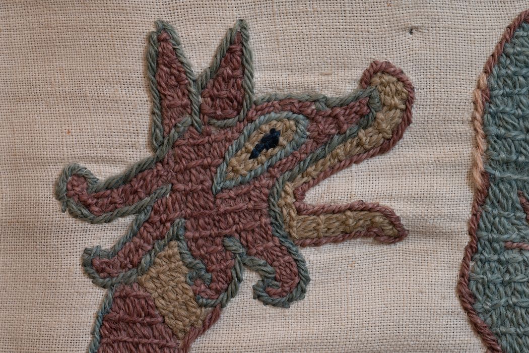pièce murale (broderie), dite de la reine Mathilde connue sous le nom de Tapisserie de Bayeux, détail