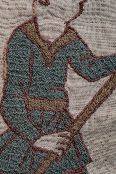 pièce murale (broderie), dite de la reine Mathilde connue sous le nom de Tapisserie de Bayeux, détail