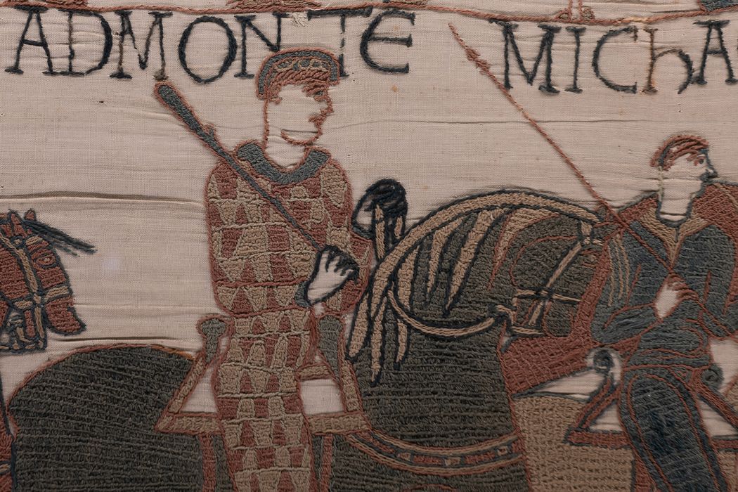 pièce murale (broderie), dite de la reine Mathilde connue sous le nom de Tapisserie de Bayeux, détail