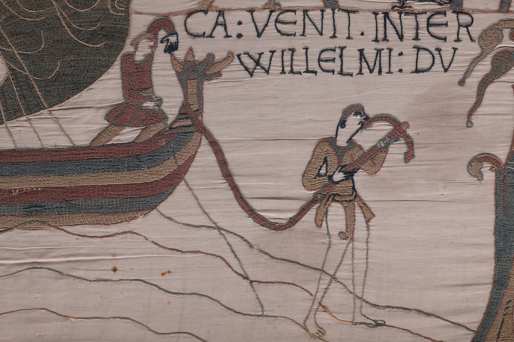 pièce murale (broderie), dite de la reine Mathilde connue sous le nom de Tapisserie de Bayeux, détail