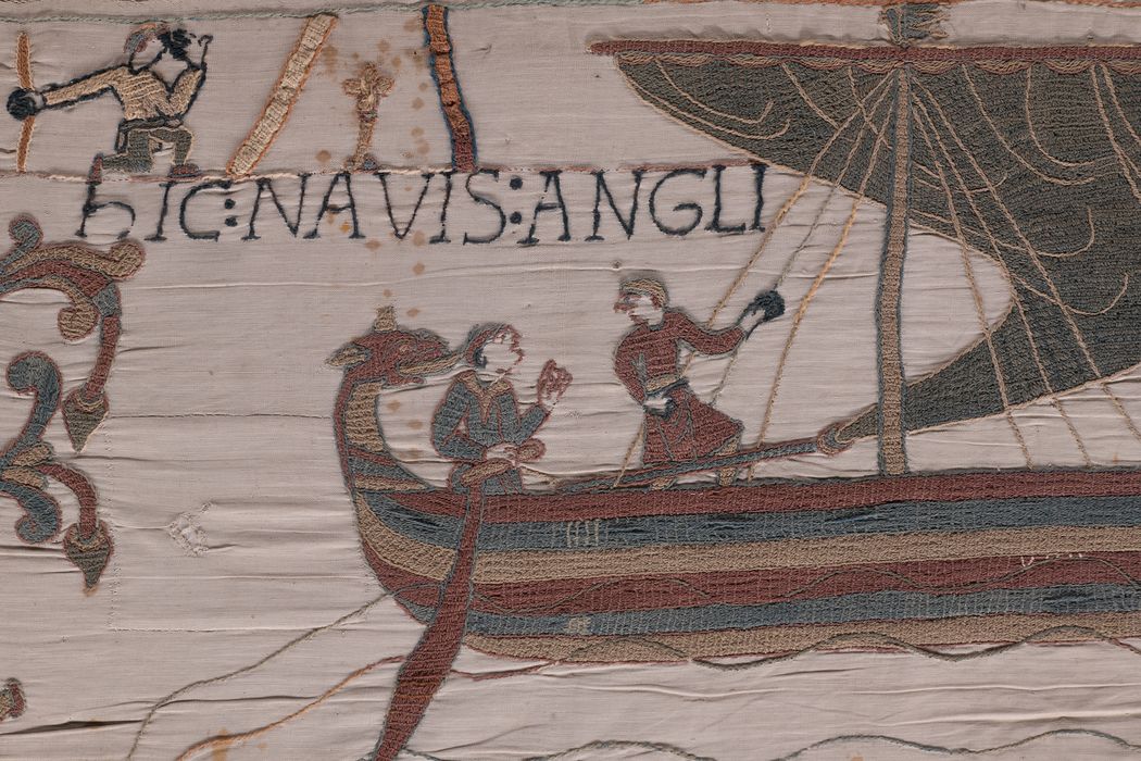 pièce murale (broderie), dite de la reine Mathilde connue sous le nom de Tapisserie de Bayeux, détail