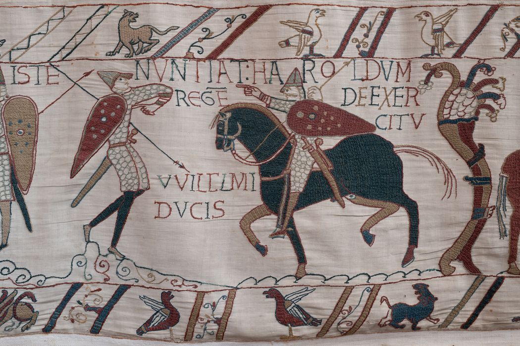 pièce murale (broderie), dite de la reine Mathilde connue sous le nom de Tapisserie de Bayeux, détail
