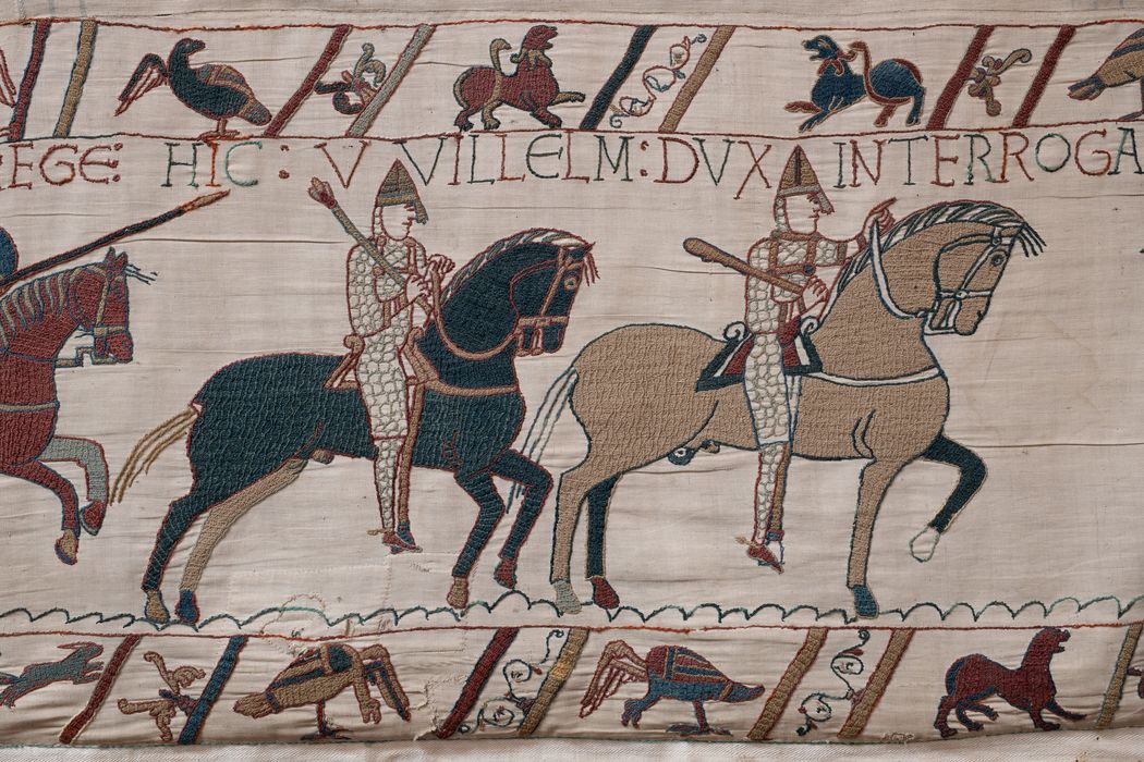 pièce murale (broderie), dite de la reine Mathilde connue sous le nom de Tapisserie de Bayeux, détail
