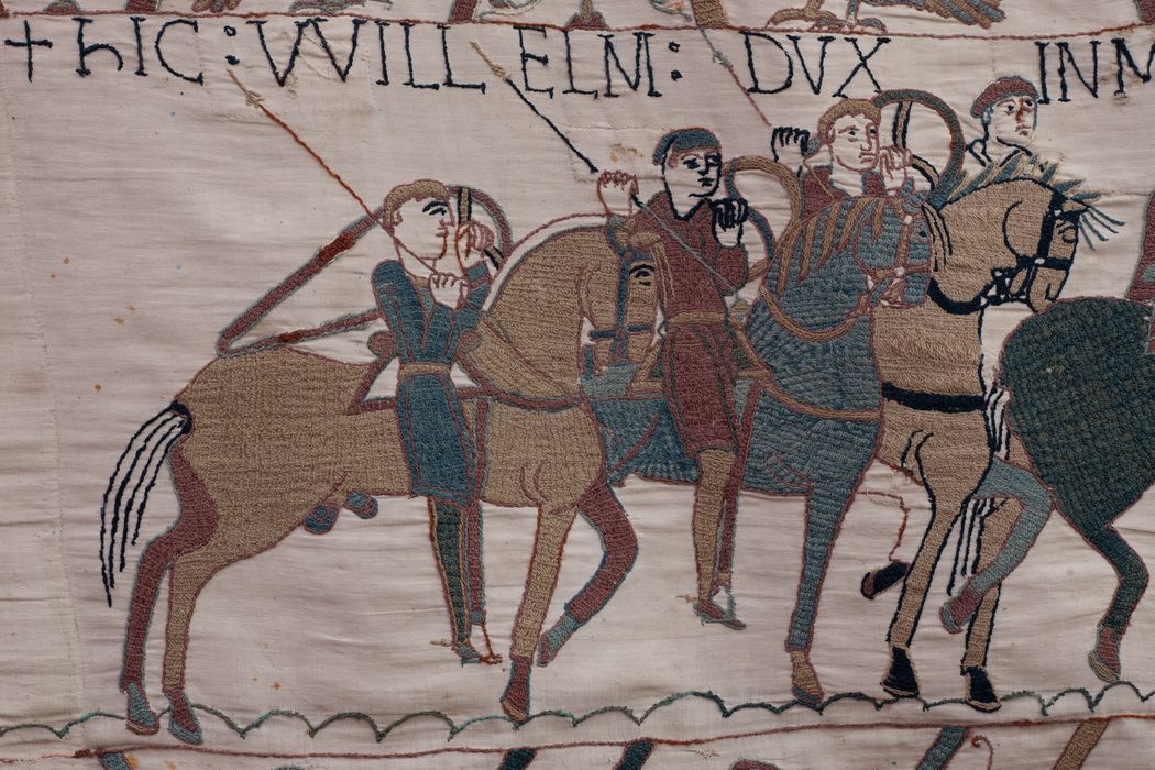 pièce murale (broderie), dite de la reine Mathilde connue sous le nom de Tapisserie de Bayeux, détail