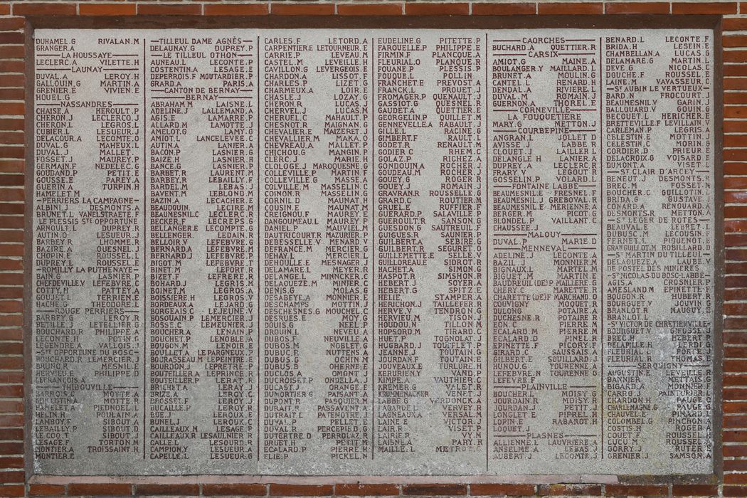 détail des listes des hommes tombés au combat