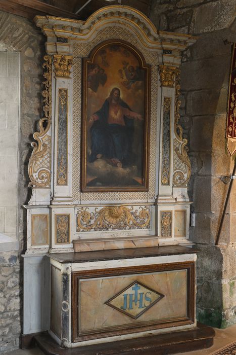 autel latéral, retable, tableau : Christ du Sacré-Coeur